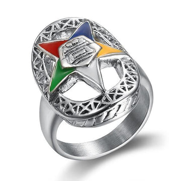 Best Gifts - 316l Stainless Steel gold Order of the Eastern Star Masonic Rings - The Jewellery Supermarket